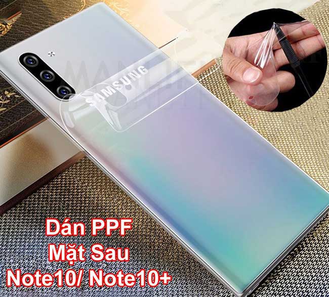 Dán lưng PPF Galaxy Note 10 trong suốt chống xước